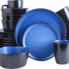Stone Lain Albie 32-Piece Dinnerware Set Stoneware, Blue and Black