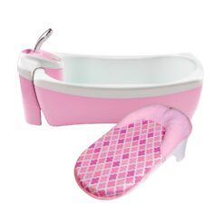 Summer Lil Luxuries Whirlpool Bubbling Spa & Shower (Pink) Luxurious Baby Bathtub with Circulating Water Jets, 2 Piece Set (Pack of 1)