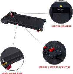Sunny Health & Fitness Slim Walking Pad Treadmill for Under Desk or Home Office w/Optional Arm Exercisers or Automated Desk