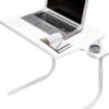 Table Mate II TV Tray Table - Folding TV Dinner Table, Couch Table Trays for Eating Snack Food, Stowaway Laptop Stand, Portable Bed Dinner Tray - Adjustable TV Table with 3 Angles, Cup Holder, White