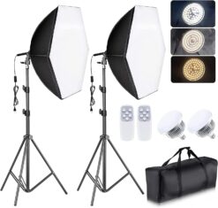 Torjim Softbox Lighting Kit, 30X30 Professional Photography Lighting Kit for Filming Model Portrait Product Fashion Photography