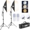 Torjim Softbox Photography Lighting Kit, Professional Photo Studio Lighting with 2x27x27in Soft Box 2X 85W 3000-7500K E26 LED Bulb,Continuous Lighting Kit for Video Recording (ST-10877)