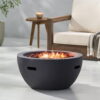 Tulip Lightweight Concrete Outdoor 40,000 BTU Fire Pit Bowl (No Tank Holder), Dark Gray