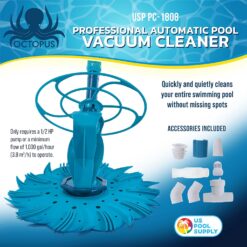 U.S. Pool Supply Octopus Professional Automatic Pool Vacuum Cleaner & Hose Set - Powerful Suction That Removes Swimming Pool Debris