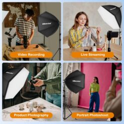 UBeesize Softbox Photography Lighting Kit, Professional Softbox Lighting Kit with 2pcs 40W E26 Socket 8000K Bulbs