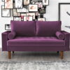 US Pride Furniture Mac Velvet Loveseat, Eggplant