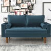 US Pride Furniture Mac Velvet Loveseat, Teal Blue