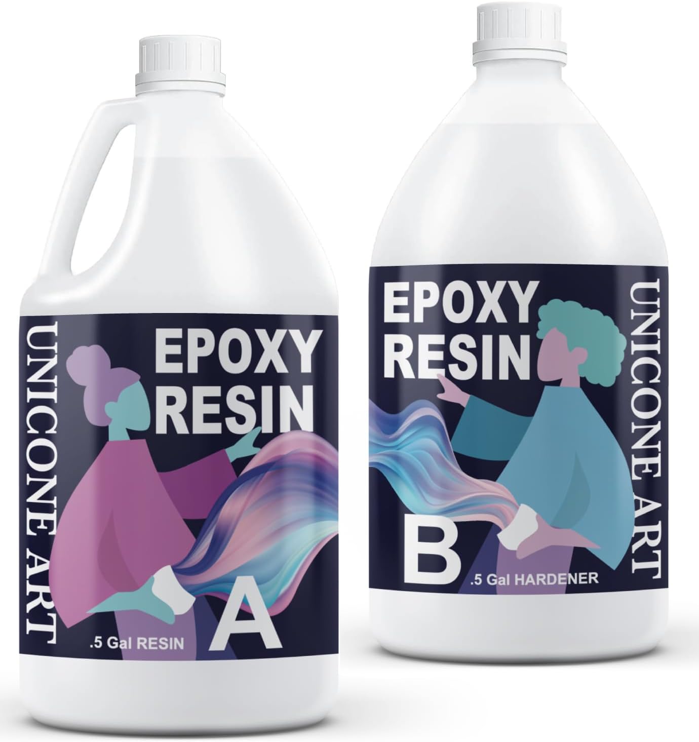 Unicone art Resin Epoxy Craft Kit 1 Gallon Epoxy Resin Kit (.5 Gal Resin +  .5 Gal Hardener) High Gloss UV Resistant Odor-Free Art Resin, BPA-Free and  Non-Toxic Crystal Clear Formula 1