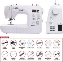 Uten Portable Sewing Machine Computerized Embroidery Sewing Machine with 100 Unique Built-in Stitch and 8 Buttonhole