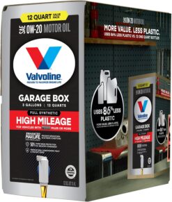Valvoline Full Synthetic High Mileage with Enhanced MaxLife Technology 0W-20 12 QT Garage Box