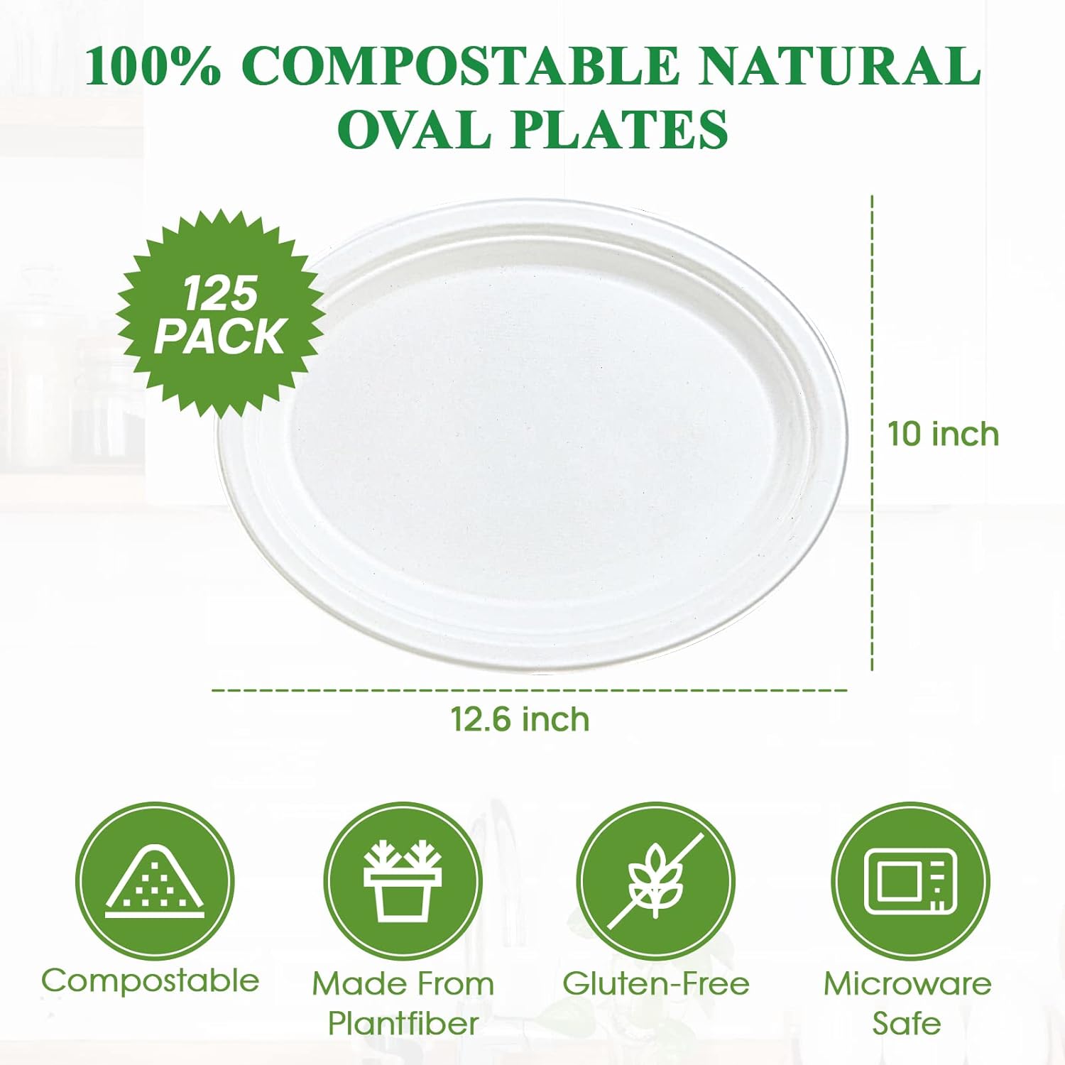 Disposable Paper Plates,12.5 Inch Oval Paper Plates,Super Strong