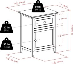 Winsome Eugene Accent Table, 18.9 inches, Espresso