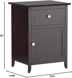 Winsome Eugene Accent Table, 18.9 inches, Espresso