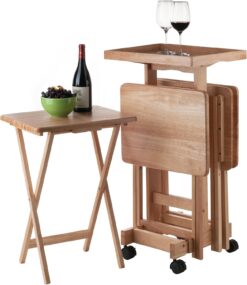 Winsome Isabelle 6 Piece Snack Table Set, Natural, 19.69x15.91x36.22