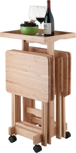 Winsome Isabelle 6 Piece Snack Table Set, Natural, 19.69x15.91x36.22