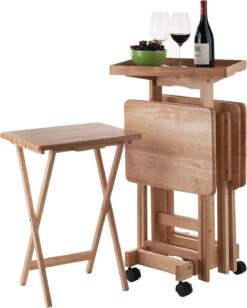 Winsome Isabelle 6 Piece Snack Table Set, Natural, 19.69x15.91x36.22