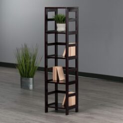 Winsome Wood Leo Model Name Shelving, Small, Espresso