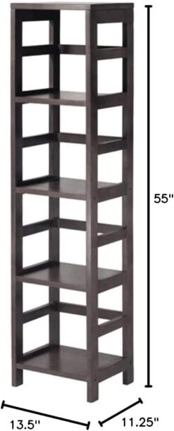 Winsome Wood Leo Model Name Shelving, Small, Espresso