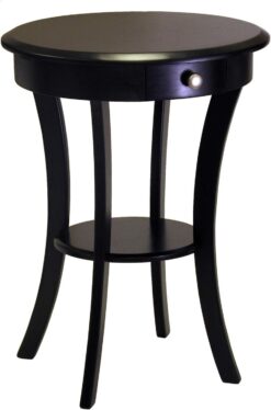 Winsome Wood Sasha Accent Table, Black, 20.00 x 20.00 x 27.00 Inches