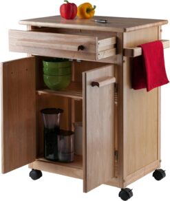 Winsome Wood Single Drawer Kitchen Cabinet Storage Cart, Natural