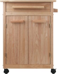 Winsome Wood Single Drawer Kitchen Cabinet Storage Cart, Natural