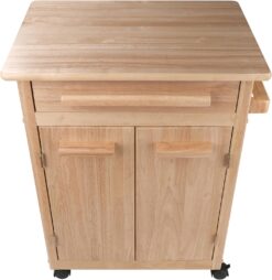 Winsome Wood Single Drawer Kitchen Cabinet Storage Cart, Natural