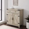 Woven Paths Farmhouse Barn Door Accent Cabinet, White Oak