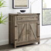 Woven Paths Sliding Barn Door Accent Cabinet, Grey Wash