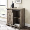 Woven Paths Sliding Barn Door Accent Cabinet, Grey Wash