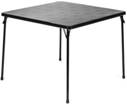 XL Series Square Folding Card Table (38) - Easy-to-Use Collapsible Legs for Portability and Storage - Vinyl Upholstery for Convenient Cleaning - Steel Construction, Wheelchair Accessible (Black)