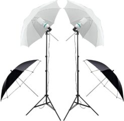 YISITONG Photography Video Studio Lighting Kit Softbox Umbrella Continuous Lighting Set with 4 Backdrops
