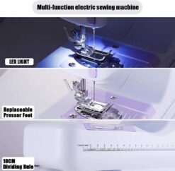 rxmeili Sewing Machine Portable mini Electric Sewing Machine for beginners 12 Built-in Stitches 2 Speed with Foot Pedal，Light, Storage Drawer