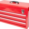 BIG RED ANTBD133-XB Torin 20" Portable 3 Drawer Steel Tool Box with Metal Latch Closure, Red