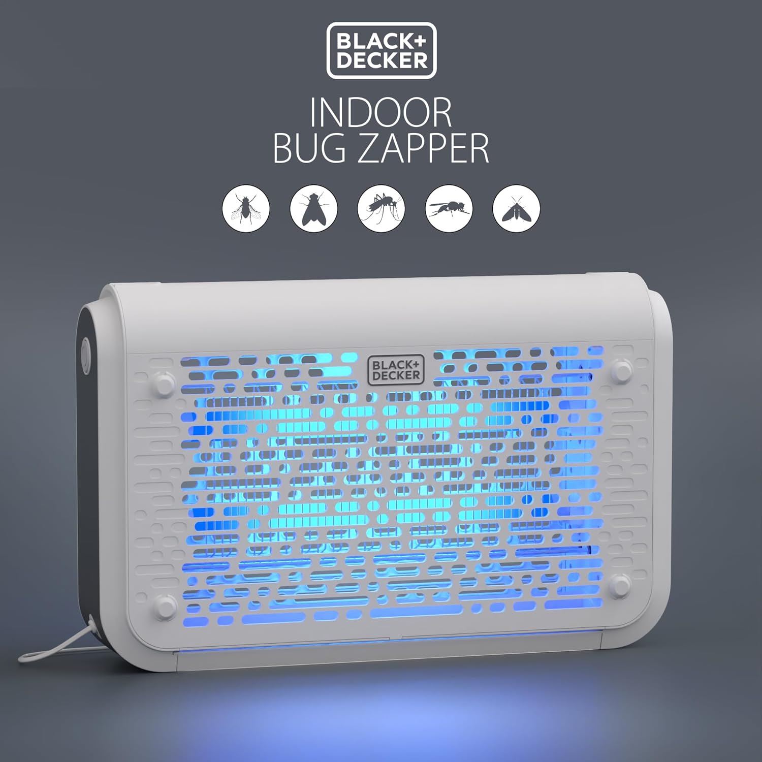 BLACK+DECKER Bug Zapper, Electric UV Insect Catcher & Killer for Flies,  Mosquitoes, Gnats & Other Small to Large Flying Pests