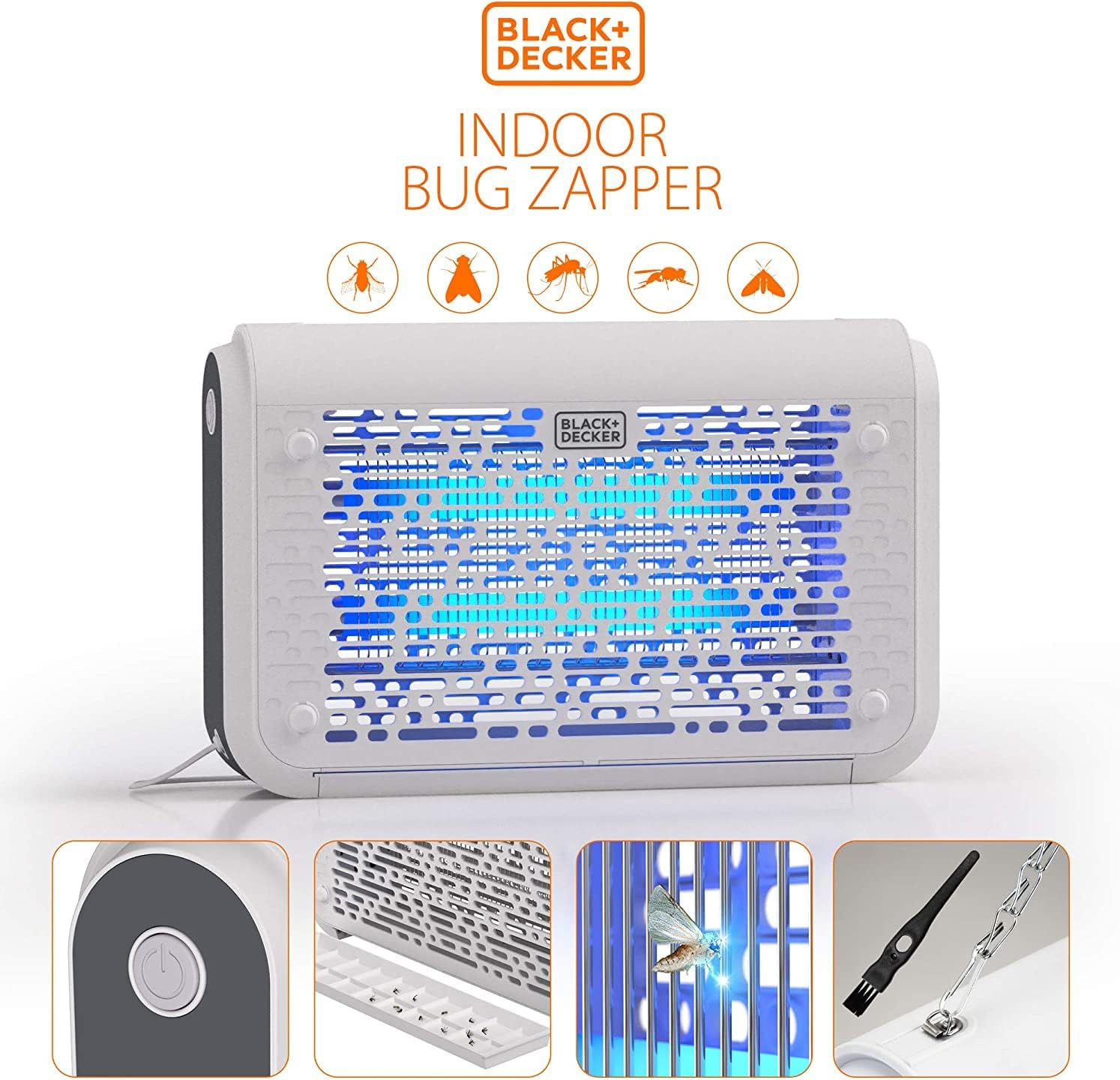 BLACK+DECKER Bug Zapper  Electric UV Insect Killer& Catcher for