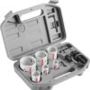 BOSCH HSBIM9 9-Piece Bi-Metal Hole Saws Assorted Kit with SpinLOCK Universal Arbor with Included Carrying Case for General Purpose Applications in Wood, Aluminum, Metal, Plastic Materials