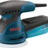 BOSCH ROS20VSK Palm Sander 2.5 Amp 5 in. Corded Variable Speed Random Orbital Sander/Polisher Kit with Dust Collector and Hard Carrying Case, Blue