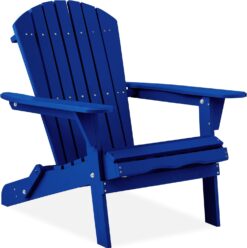 Best Choice Products Folding Adirondack Chair Outdoor Wooden Fire Pit Lounge Chairs for Yard, Garden, Patio w/ 350lb Weight Capacity - Blue