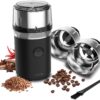 Kaffe Electric Blade Coffee Grinder w/Removable Cup. 4.5oz 14-Cup Capacity. Cleaning Brush Included. Perfect Grinder for Coffee, Tea, Spices, Corn, Herbs. (Black)