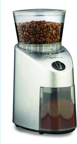 Capresso 560Infinity Conical Burr Grinder, Brushed Silver, 8.8-Ounce, Stainless Steel