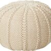Christopher Knight Home Agatha Knitted Cotton Pouf, Beige Small