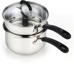 Cook N Home 2 Quarts Double Boiler, Silver