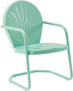 Crosley Furniture CO1001A-AQ Griffith Retro Metal Outdoor Chair, Aqua