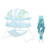 Dream On Me Karley Bassinet in Aqua, Lightweight Portable Baby Bassinet, Quick Fold and Easy to Carry, Adjustable Double Canopy, Indoor and Outdoor Bassinet with Large Storage Basket.