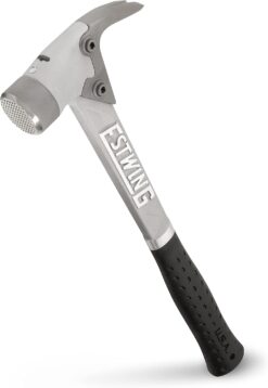 ESTWING AL-PRO Aluminum Framing Hammer - 14 oz Straight Rip Claw with Milled Face & Shock Reduction Grip - ALBKM , Black