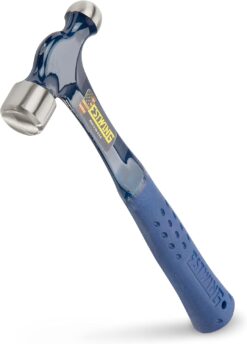 ESTWING Ball-Peen Hammer - 12 oz Metalworking Tool with Forged Steel Construction & Shock Reduction Grip - E3-12BP