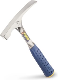 ESTWING Bricklayer's/Mason's Hammer - 16 oz Masonary Tool with Forged Steel Construction & Shock Reduction Grip - E3-16BLC