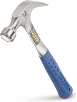 ESTWING Hammer - 12 oz Curved Claw with Smooth Face & Shock Reduction Grip - E3-12C