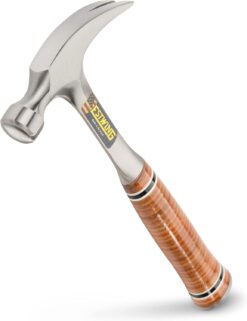 ESTWING Hammer - 12 oz Straight Rip Claw with Smooth Face & Genuine Leather Grip - E12S