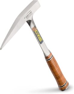 ESTWING Rock Pick - 13 oz Geology Hammer with Milled Face & Genuine Leather Grip - E13PM